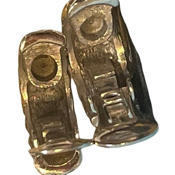 Christian Dior Silver tone Gold Tone Crystal Pave Clip on Earrings - Picture 10 of 10